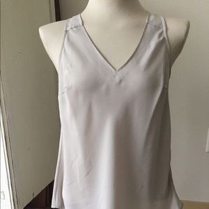Light gray silky top